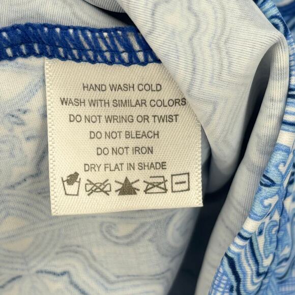 Cabana Life Full Zip Rash Guard Top UPF Protection Nylon Spandex Blue White XL - Picture 10 of 10